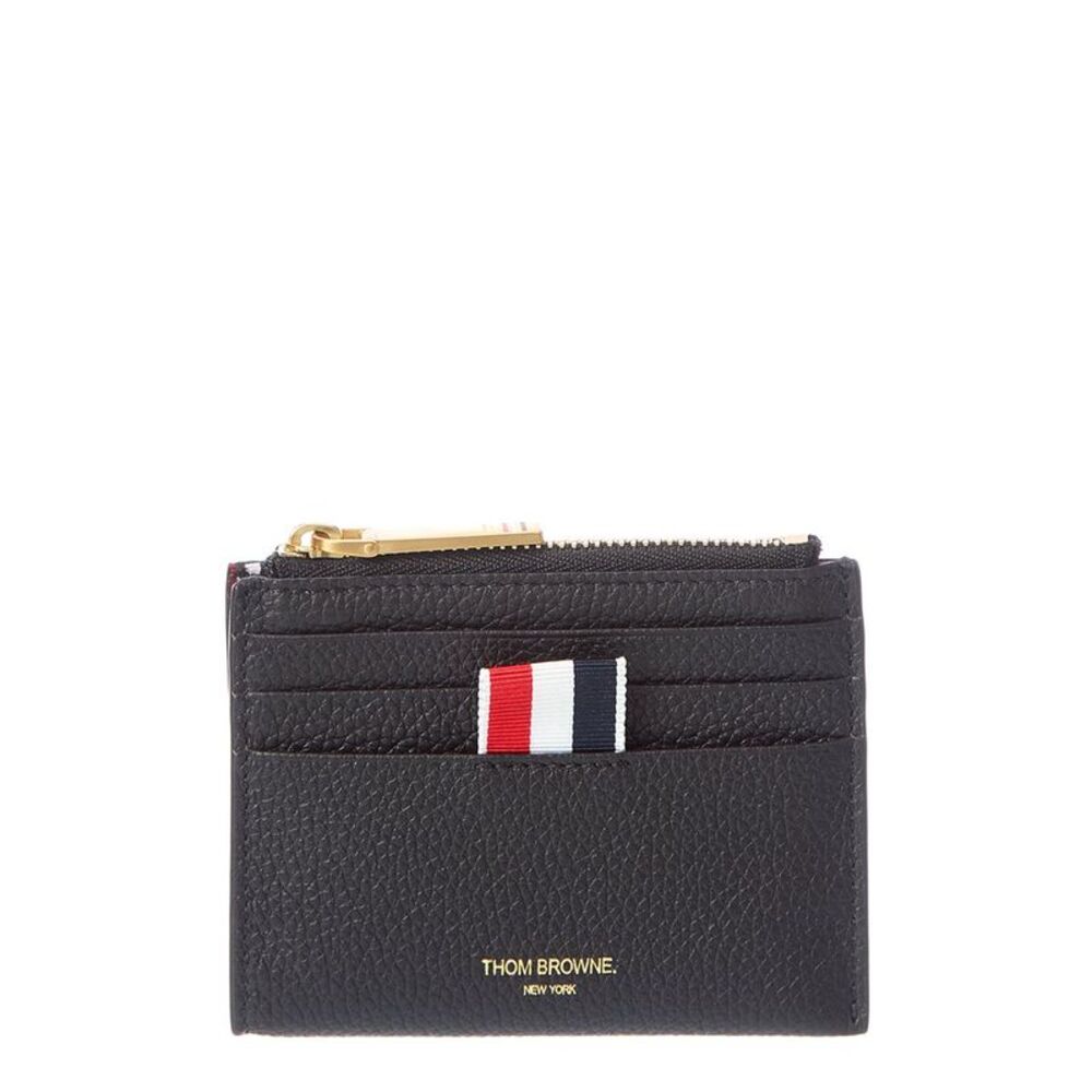 Thom Browne Leather Card Holder, Black